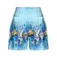 thumbnail image 4 of Zorckvet Womens Elastic Waist Shorts Beach Wide Leg Summer with Pockets Comfort Floral Shorts for Women, 4 of 5
