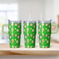 thumbnail image 2 of 20oz Travel Mug Stainless Steel With Handle Insulated Geometric Design Double Wall Leak Proof Tumbler and Straw, 2 of 5