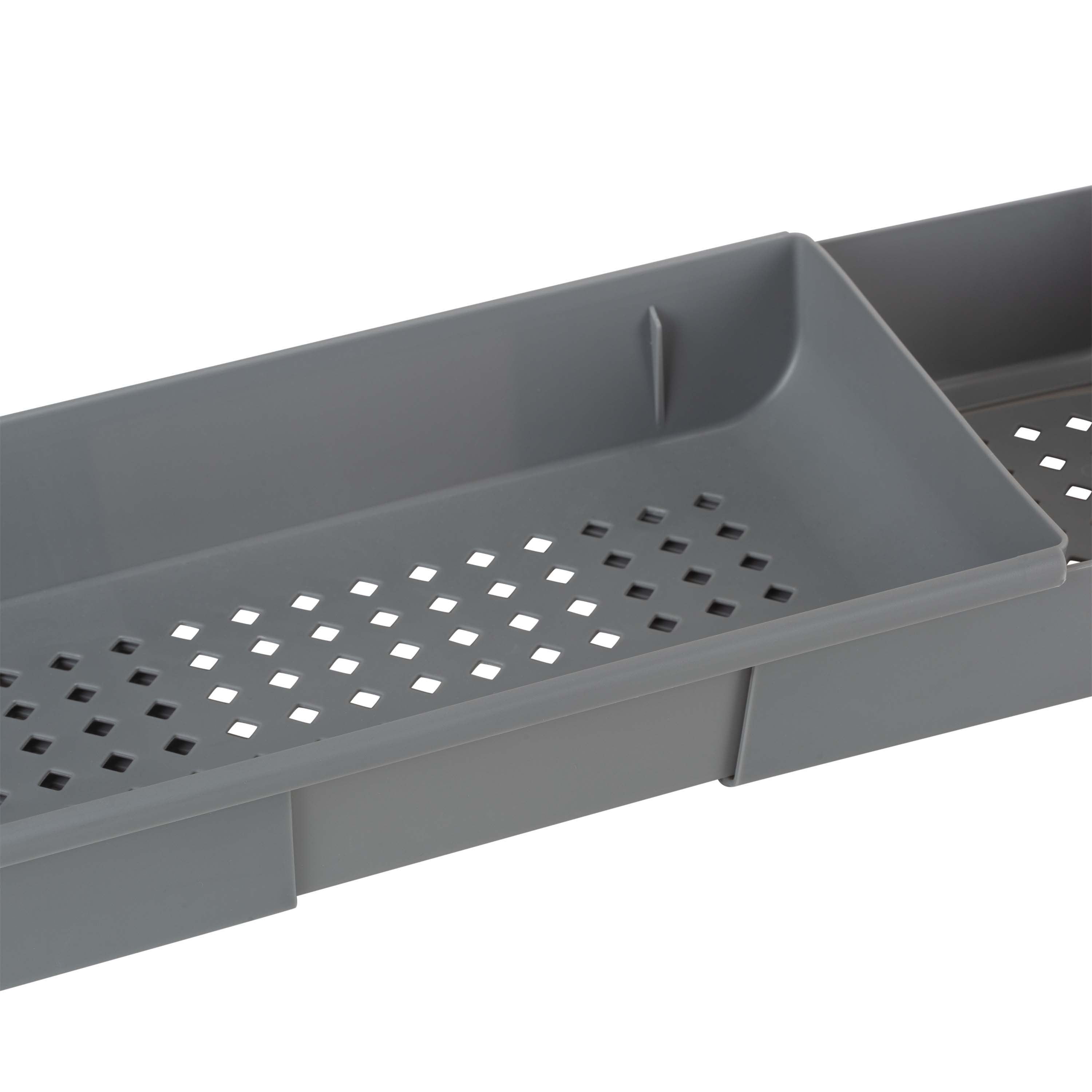 Bath Bliss Expandable Non-Slip Bathtub Caddy in Gray