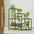 Bamworld Plant Stand Outdoor Black Plant Shelf Indoor Tiered Plant Table for Multiple Plants 3 Tiers 7 Potted Ladder Plant Holder Table Plant Pot Stand for Window Garden Balcony Living Room - image 5 of 9