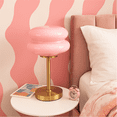 thumbnail image 6 of Mainstays Pink Double Bubble Glass Table Lamp, 12.4" H, 6 of 7