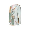 thumbnail image 3 of Lamuusaa Women Mini Dress Long Sleeve Lacing Tie-dye Print Patchwork Slit Bodycon Dress for Club Party, 3 of 9