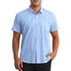 thumbnail image 1 of CAMISAS DE VESTIR A CUADROS INSPIRADORAS PARA HOMBRES, DE ALGODÓN, MANGA CORTA, BOTÓN CON BOLSILLO, CAMISA A CUADROS TAMAÑO S AZUL, 1 of 6