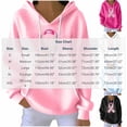 thumbnail image 3 of Zynoxe Womens Breast Cancer Awareness Hoodies Casual Soft Ribbed Knit Drop Shoulder Long Sleeve Lounge Hooded Sweatshirt with Pocket Black1 2XL, 3 of 5