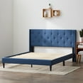thumbnail image 4 of Rest Haven Astoria Wingback Tufted Upholstered Bed, Queen, Blue, 4 of 13