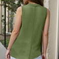 thumbnail image 7 of Linen Tops for Women V Neck Sleeveless Tank Top Solid Color Button Up Shirts Curved Hem Blouses Loose Fit Summer T Shirts, 7 of 7