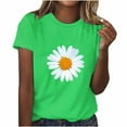 thumbnail image 1 of Babysbule Hauts en Liquidation pour Femmes T-shirt à Manches Courtes Imprimé Fleuri Col Rond Mode Décontracté Ample, 1 of 2