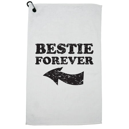 Bestie Forever Best Friend Large Graphic Golf Towel with Carabiner