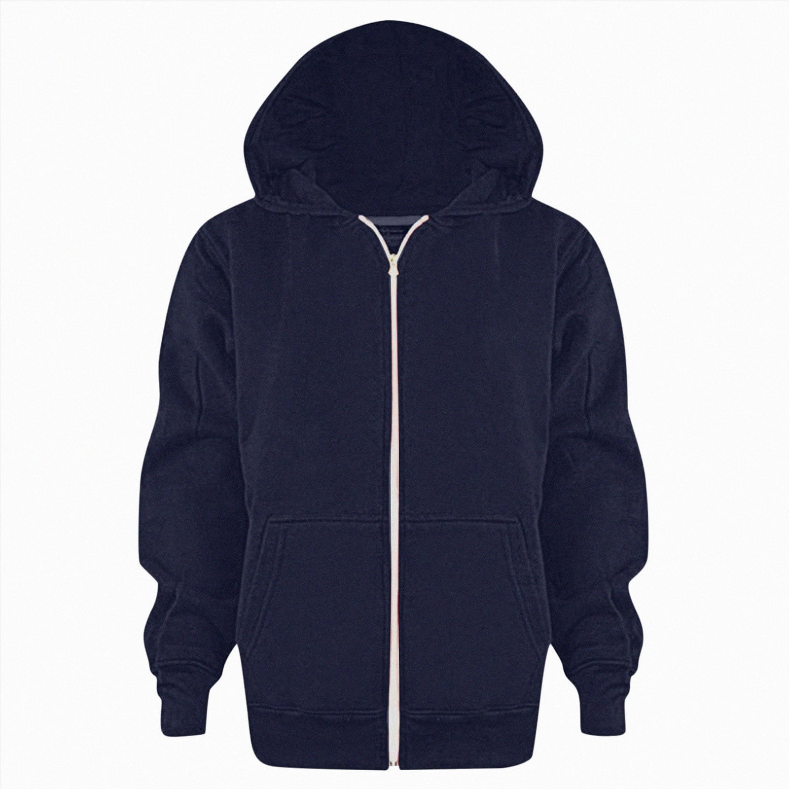 CAICJ98 Girls Boys Athletic Zip Up Hoodie Sweatshirt Fleece Hooded Zipper Sweatshirt School Outerwear Coat for Toddler Kids (Navy 7-8 Years)