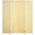 thumbnail image 1 of HOMCOM 6 Ft 4 Panel Room Divider, Folding Bamboo Privacy Screens, Natural, 1 of 10