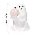 thumbnail image 5 of Halloween Ghost Decorations Figurine, Cute Ghost Figurine, Mini Halloween Ghost with Pink Pumpkin Holding Bat - Decorative Statue for Bookshelf, Terrace, Bedroom, Tabletop, 5 of 6