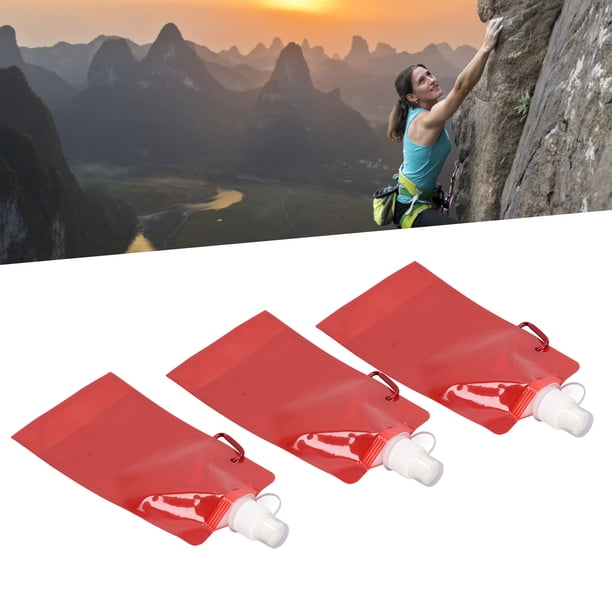 Bolsa De Contenedor De Agua, Bolsa De Agua Plegable Con Tapa Giratoria, Fondo Grueso Rojo Para Acampar