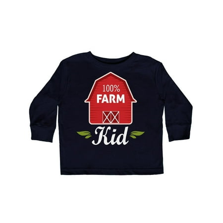 

Inktastic 100 Percent Farm Kid Gift Toddler Boy or Toddler Girl Long Sleeve T-Shirt