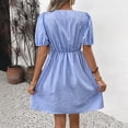 thumbnail image 5 of Women's Summer New Retro Striped Round Neck Bow Tie Dress, 5 of 5