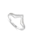 thumbnail image 4 of White CZ Pointed V Split Chevron Midi Ring .925 Sterling Silver Band Jewelry Female Size 9, 4 of 4