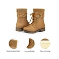 thumbnail image 2 of BURUDANI Kids Girls Fashion Winter Warm Snow Boots Mid Calf Outdoor Combat Boots CAMEL Size 1, 2 of 4