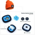 thumbnail image 4 of Morttic 2Pcs Unisex Knit Beanie Hat with Headlamp Button Battery Knit Hat With Light LED Knit Hat Winter LED Hat Light, 4 of 5