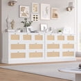 thumbnail image 6 of Homfa Rattan Dresser, White 7 Drawer Combo Double Dresser, Modern Wicker Chest for Bedroom, 6 of 7