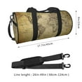 thumbnail image 2 of Rocae Vintage World Map Print Round Travel Duffel Bag and Fitness Bag, Women's Waterproof Weekend Tote, Men's Travel and Fitness Essentials, 2 of 8