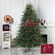 thumbnail image 4 of Adornos navideños flocados, bolas navideñas de terciopelo, adornos para árboles, diseño flocado rojo, 23 cm de diámetro, para decoración del hogar,Vsgery, 4 of 9