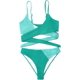 thumbnail image 1 of Trajes de baño para mujer con espalda cruzada y lazo en la parte superior del bikini Verde y azul lago CH Verde y azul lago CH Xishao ropa, 1 of 2