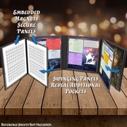 CASEMATIX DM Screen 8-Panel Deluxe GM Screen - Eight Panel Folding Dungeon Master Screen with 2 Swinging Panels for TTRPGs - Black, Inserts Not Included
