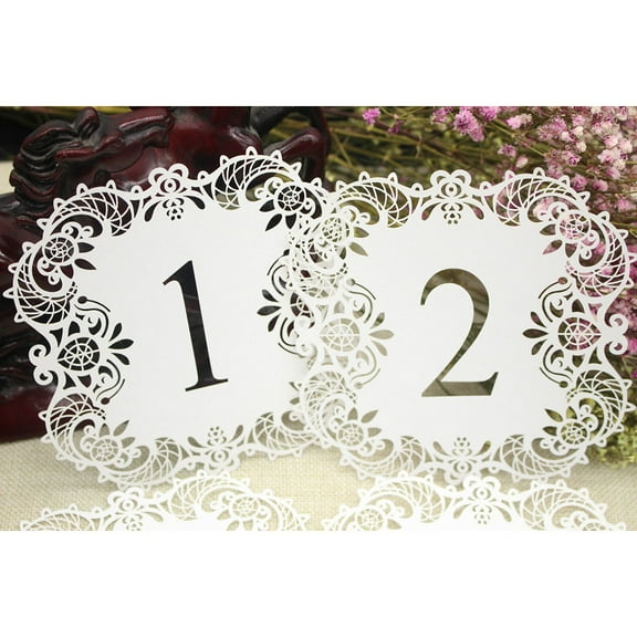 PAMINGONO White Wedding Table Number Cards Set, Elegant Paper Table Decorations for Wedding Reception and Party