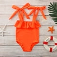 thumbnail image 4 of uublik Summer Girl Swimsuit Shoulder Tie One-Piece Swimwear Ruffle Bikini Beachwear, Sizes 6M-5T, 4 of 5