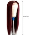 thumbnail image 3 of Teissuly Front Lace Wig Wine Red Long Straight Hair Chemical Fiber Wig, 3 of 9