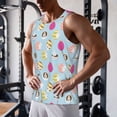 thumbnail image 5 of Uemuo Happy Easter Pattern Men's Muscle Shirts Sleeveless Dry Fit Gym Workout Tank Top Lightweight Sports Tank Top Beach Tank Top, Loose-fit Sleeveless Shirt-XX-Large, 5 of 7