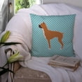 thumbnail image 3 of Boxer Checkerboard Blue Fabric Decorative Pillow, 3 of 4