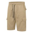 thumbnail image 4 of Youmylove Men's Shorts Vintage Mens New Woven Shorts Pants High Street Retro Solid Color Casual Shorts Classic Fit Shorts, 4 of 5