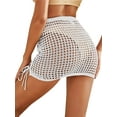 thumbnail image 5 of Aunavey Crochet Cover Up Skirt for Women Sheer Hollow Out Swimsuit Beach Mini Skirt Bikini Net Coverups, 5 of 6