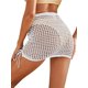 thumbnail image 4 of VISgogo Ladies Summer Short Beach Overskirt, Mujeres Color sólido Malla Perspectiva Cintura alta Tie Up Bust Falda Bikini Cover-Up Falda VISgogo moda, 4 of 5