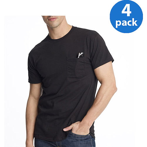 Hanes Men's FreshIQ® ComfortSoft® Dyed Assorted Colors Pocket T-Shirt  4-Pack 