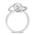 thumbnail image 4 of Everly Women's Cultured Pearl and Diamond Sterling Silver Ring, 4 of 7