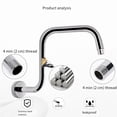 thumbnail image 3 of KDJ Stainless Steel Shower Head Extension Arm 13 Inch Wall Mounted Bracket with Flange Ceiling Mount Shower Holder Chrome Plated Finish for Bathroom, 3 of 7