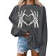 thumbnail image 4 of Blusa holgada de manga larga con estampado de otoño a la moda de Halloween para mujer, jersey informal de cuello redondo, Tops, sudadera Fridja  bvmnju6931, 4 of 5