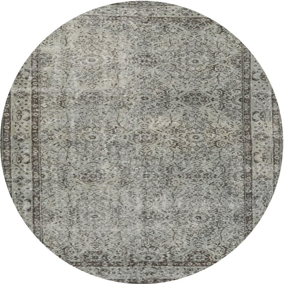 Ahgly Company Indoor Round Traditional Sandstone Brown Area Rugs, 3' Round
