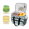 thumbnail image 2 of FORMRS Insulated Cooler Bag 24 Cans Capacity Soft Leakproof Lunch Box with Side Pockets, Blue Trains Pattern, 2 of 7
