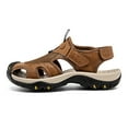 thumbnail image 3 of MGEZCOO Men’s Handmade Breathable PU Leather Sandals, Lightweight Casual Summer Shoes, 3 of 7