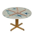 thumbnail image 3 of JEUXUS  Coastal Ocean Starfish Nautical Beach Round Table Cloth Decorative Fabric Table Cover Tablecloth, 3 of 7