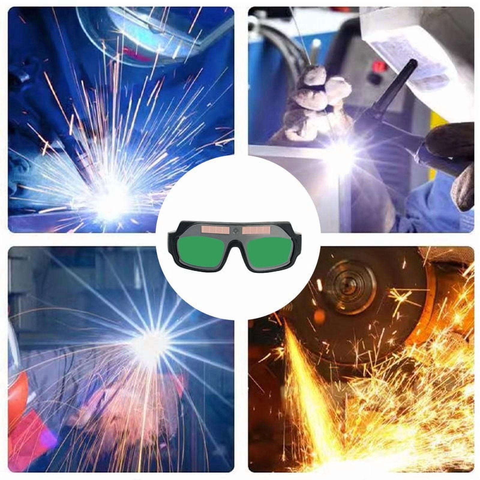 Yunuuuoa 5 Packs Auto-Darkening Welding Goggles with Adjustable Headgear, Professional Solar-Powered Lens for Arc Welding Grinding Cutting, UV/IR Protection Safety Glasses