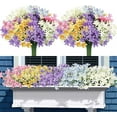 thumbnail image 6 of ZOELNIC 6 Bundles Artificial Flowers Outdoor UV Resistant Fake Plants Faux Plastic Daffodils Flower in Bulk for Hanging Planters Outside Porch Vase Home Window Decoration (Rose Red), 6 of 11