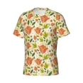 thumbnail image 5 of Vsdgher Rose Daisy Print Men's Dry Fit Mesh Athletic Shirts Moisture Wicking Tennis T-Shirt Tops, 5 of 9