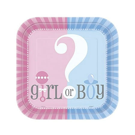 Gender Reveal Party Paper Dinner Plates, 9in, 8ct