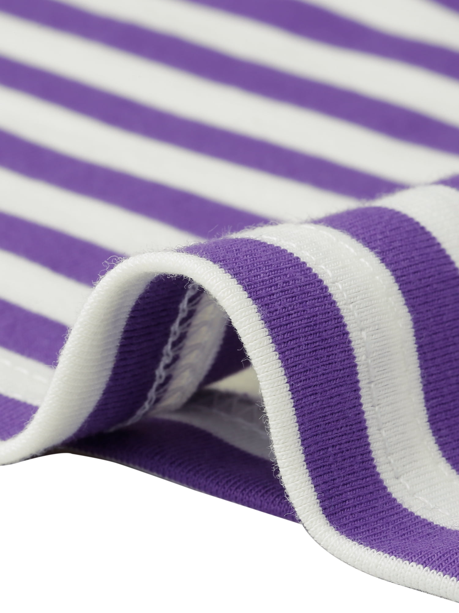 DARING DIVA Women's Striped Long Sleeve Cotton Crew Neck Tees XL Deep Purple Stripe