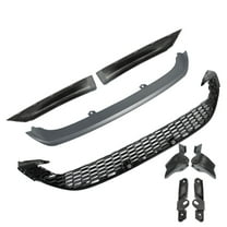 Fit for Ford Focus (2015-2016) Front Lower Grille w/ Bumper Trim Lips Kit, Black & Silver Chrome, 15-16 Focus Lower Bumper Grill