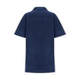 thumbnail image 5 of Aloohaidyvio 2024 Denim Dress for Women,Blue Denim Dress Summer Deep V Half Sleeve Casual Loose Collared Shift Mini Jean Dress with Pockets, 5 of 6