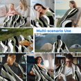 thumbnail image 5 of Sage Green Stripe Cooling Blanket,Lightweight Breathable Summer Throw Blanket with Double Sided Cold Effect,Grey White Geometric Modern Abstract Picnic Blankets Bed Sheet for Hot Sleepers 60"x80", 5 of 8